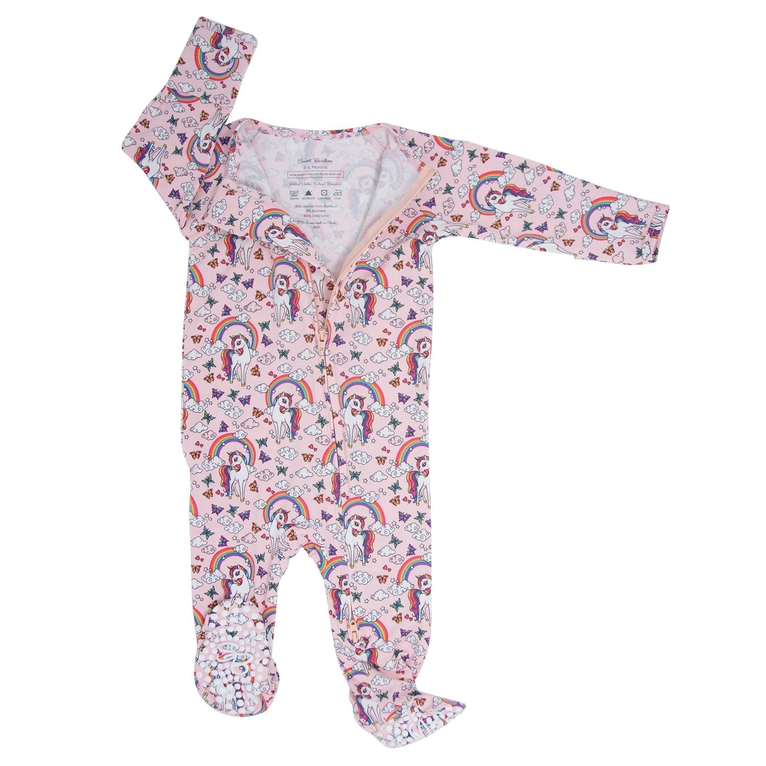 Rainbow Bright Zipper Footie Sweet Bamboo Everetts Place: Online Boutique