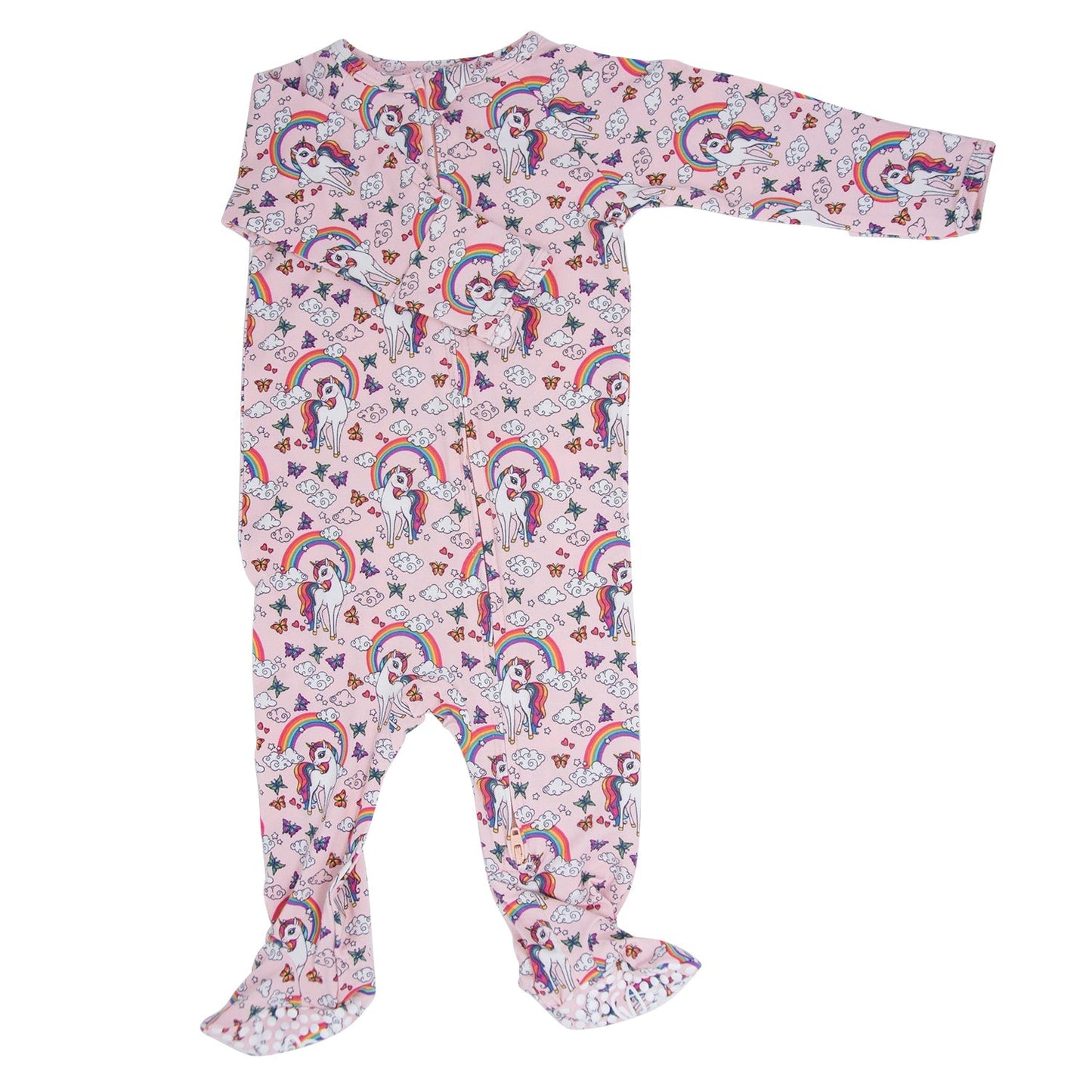 Rainbow Bright Zipper Footie Sweet Bamboo Everetts Place: Online Boutique