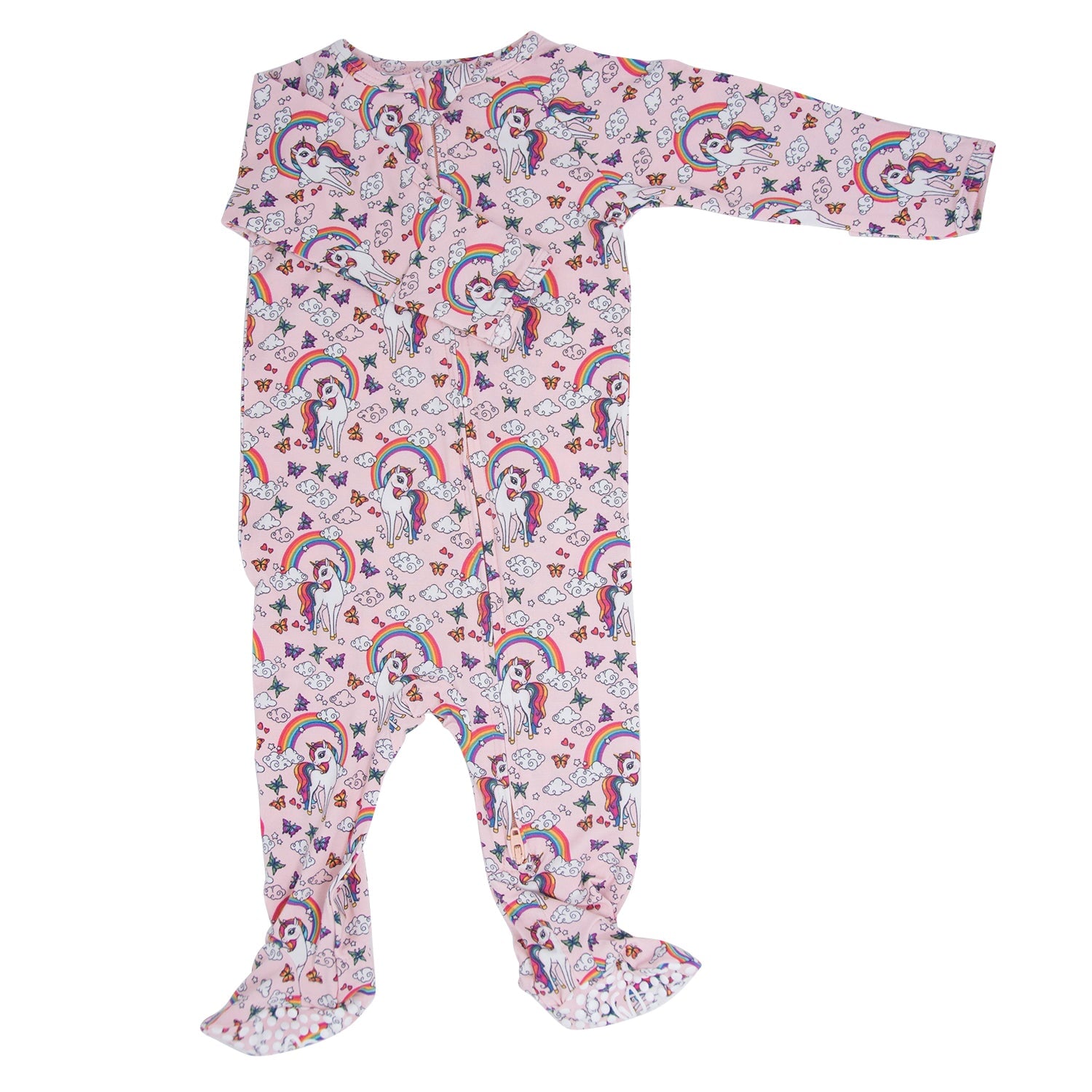 Rainbow Bright Zipper Footie Sweet Bamboo Everetts Place: Online Boutique