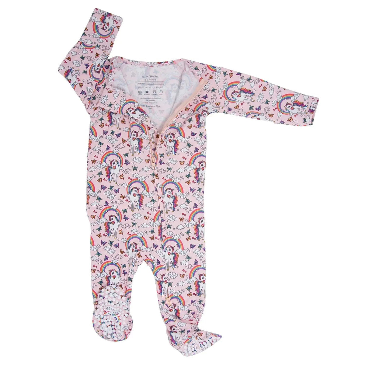 Sweet Bamboo Rainbow Bright Zipper Footie - 