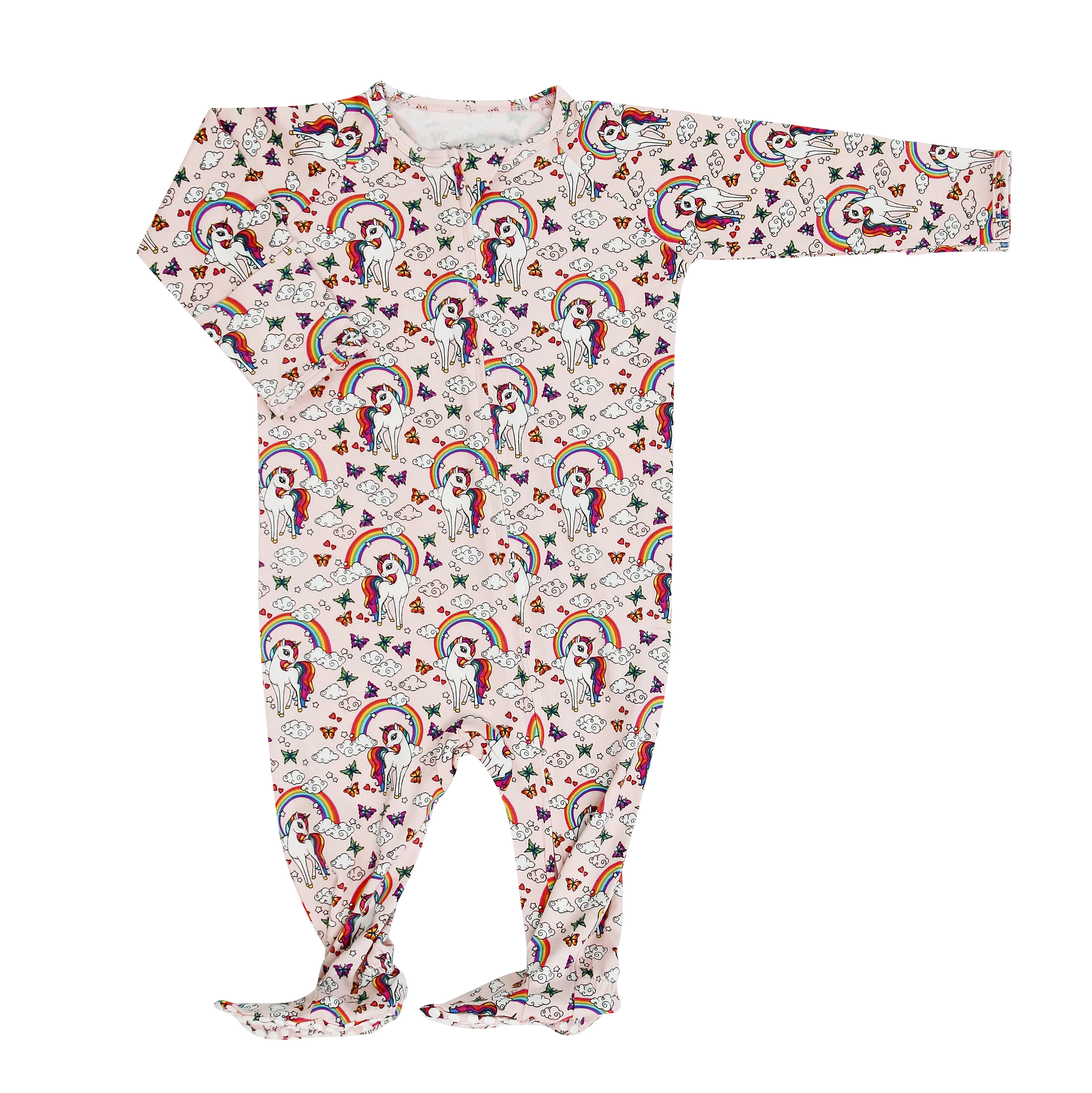 Sweet Bamboo Rainbow Bright Zipper Footie - 
