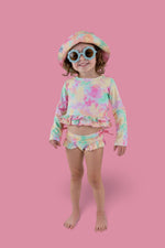 DREAM BIG LITTLE CO RAINBOW CLOUDS DREAM 2 - PIECE RASH GUARD RUFFLE SWIM SUITEveretts Place
