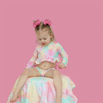 DREAM BIG LITTLE CO RAINBOW CLOUDS DREAM 2 - PIECE RASH GUARD RUFFLE SWIM SUITEveretts Place