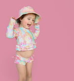DREAM BIG LITTLE CO RAINBOW CLOUDS DREAM 2 - PIECE RASH GUARD RUFFLE SWIM SUITEveretts Place