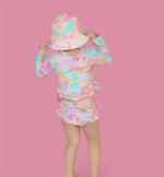 DREAM BIG LITTLE CO RAINBOW CLOUDS DREAM 2 - PIECE RASH GUARD RUFFLE SWIM SUITEveretts Place