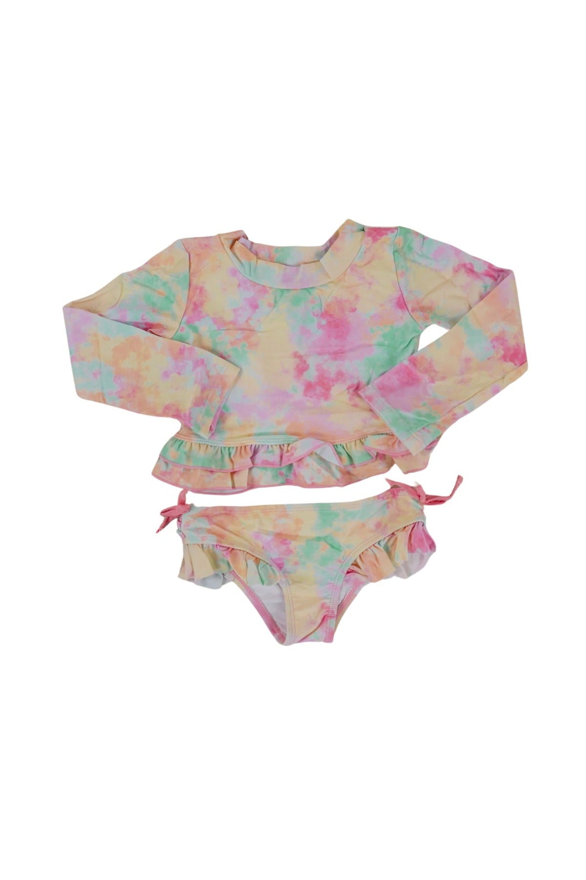 DREAM BIG LITTLE CO RAINBOW CLOUDS DREAM 2 - PIECE RASH GUARD RUFFLE SWIM SUITEveretts Place