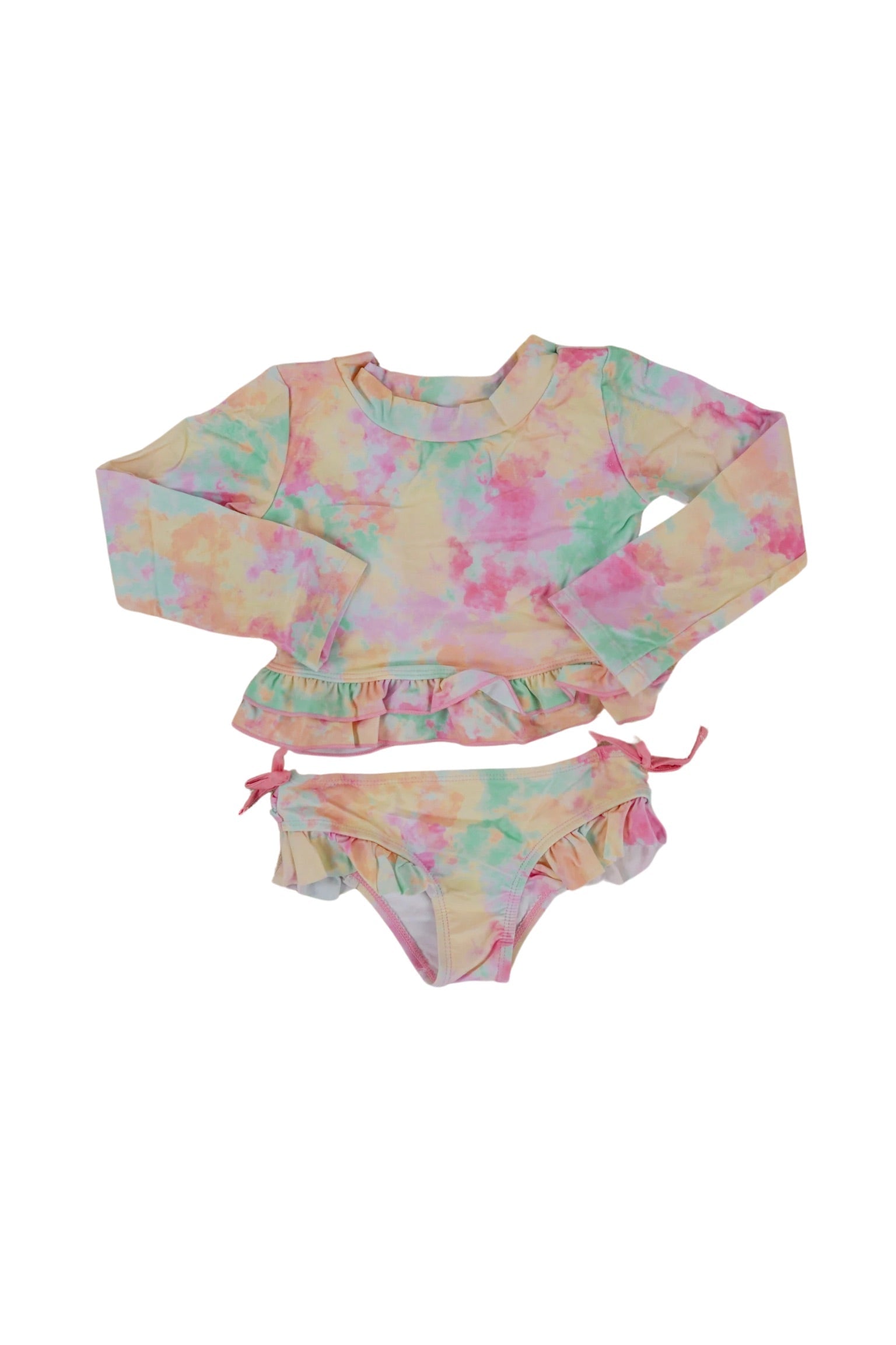 DREAM BIG LITTLE CO RAINBOW CLOUDS DREAM 2 - PIECE RASH GUARD RUFFLE SWIM SUITEveretts Place