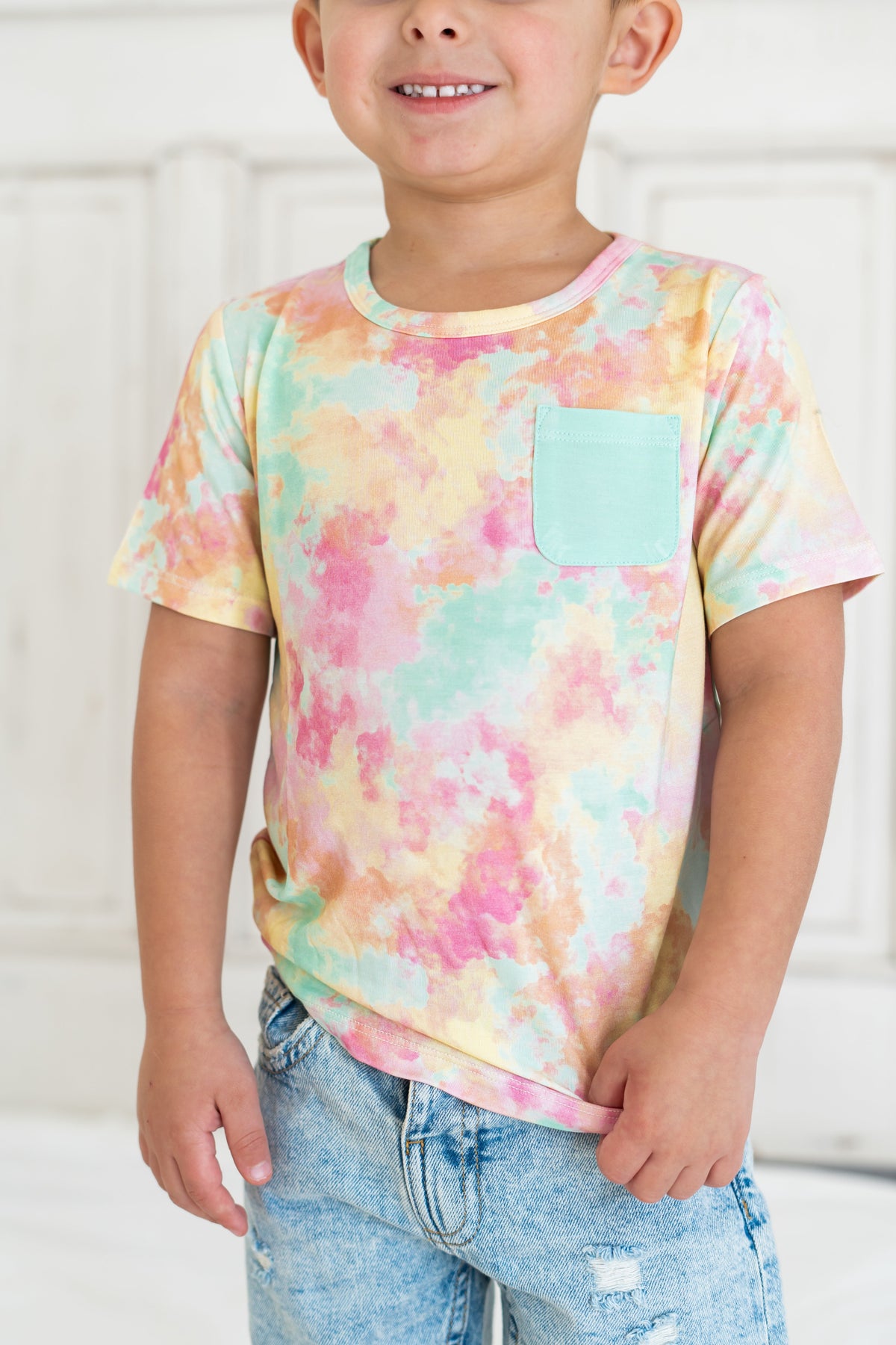 DREAM BIG LITTLE CO RAINBOW CLOUDS DREAM POCKET TEEEveretts Place
