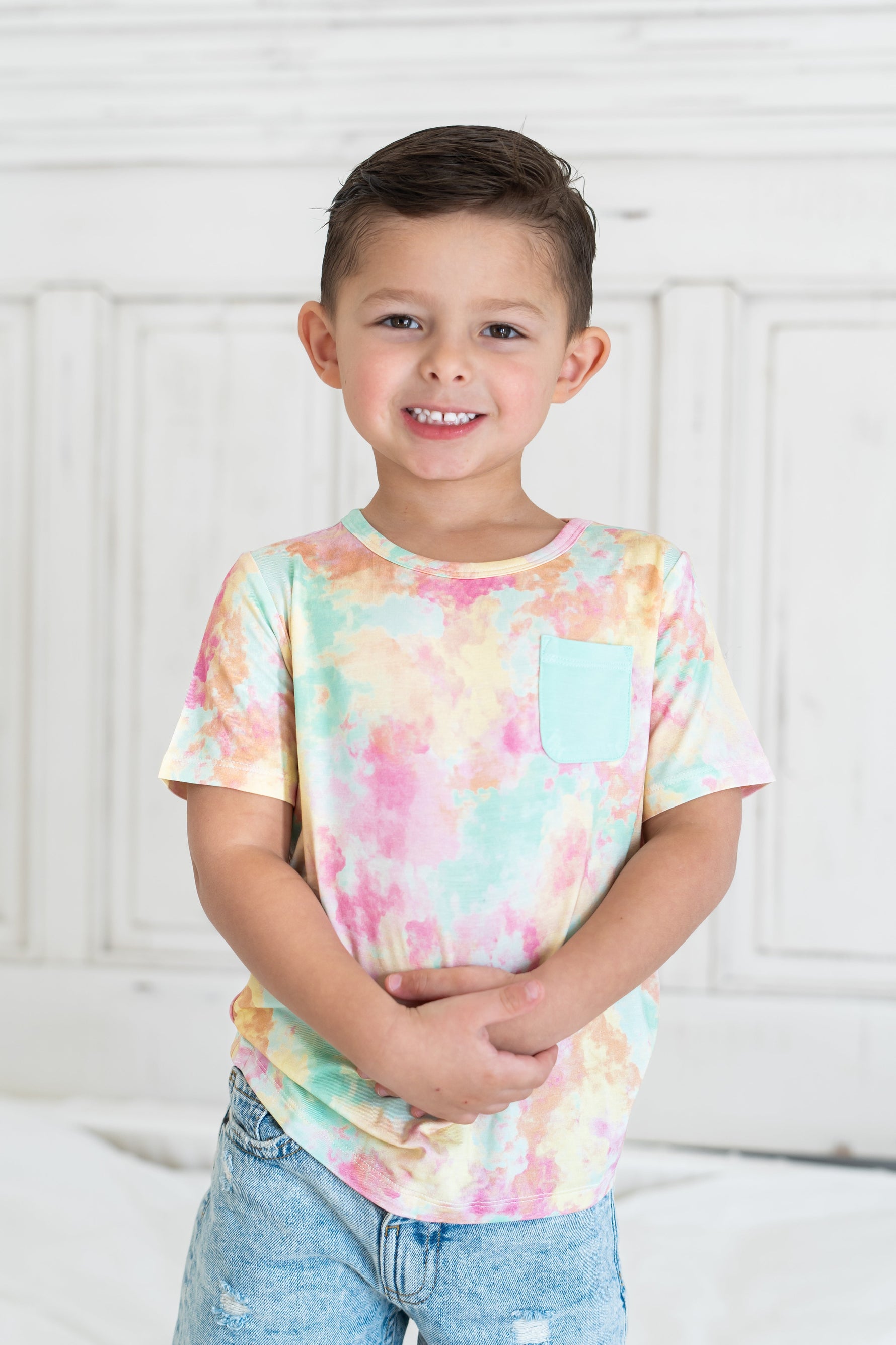DREAM BIG LITTLE CO RAINBOW CLOUDS DREAM POCKET TEEEveretts Place