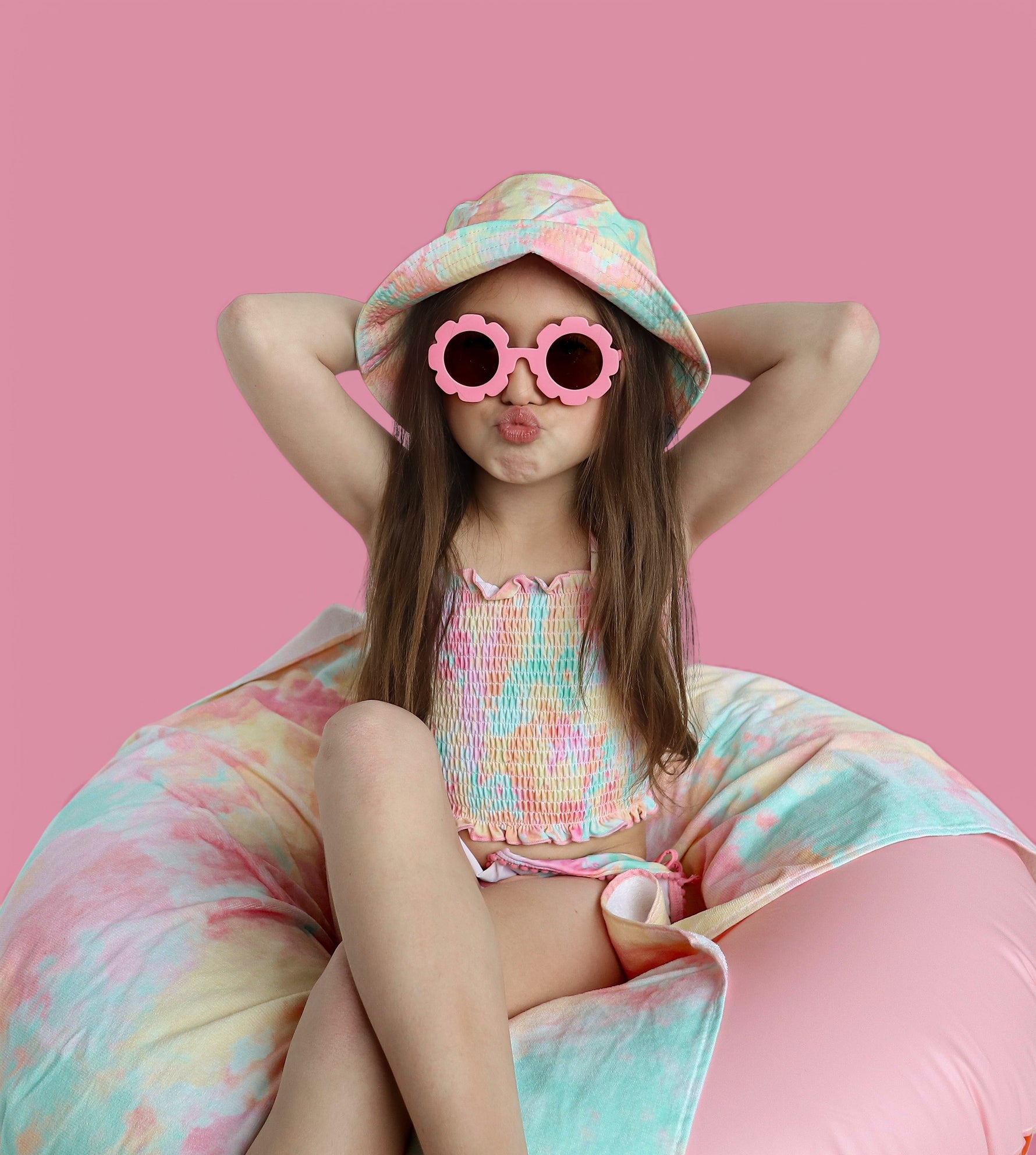 DREAM BIG LITTLE CO RAINBOW CLOUDS DREAM SMOCKED TANKINI TWO PIECE SWIM SUITEveretts Place