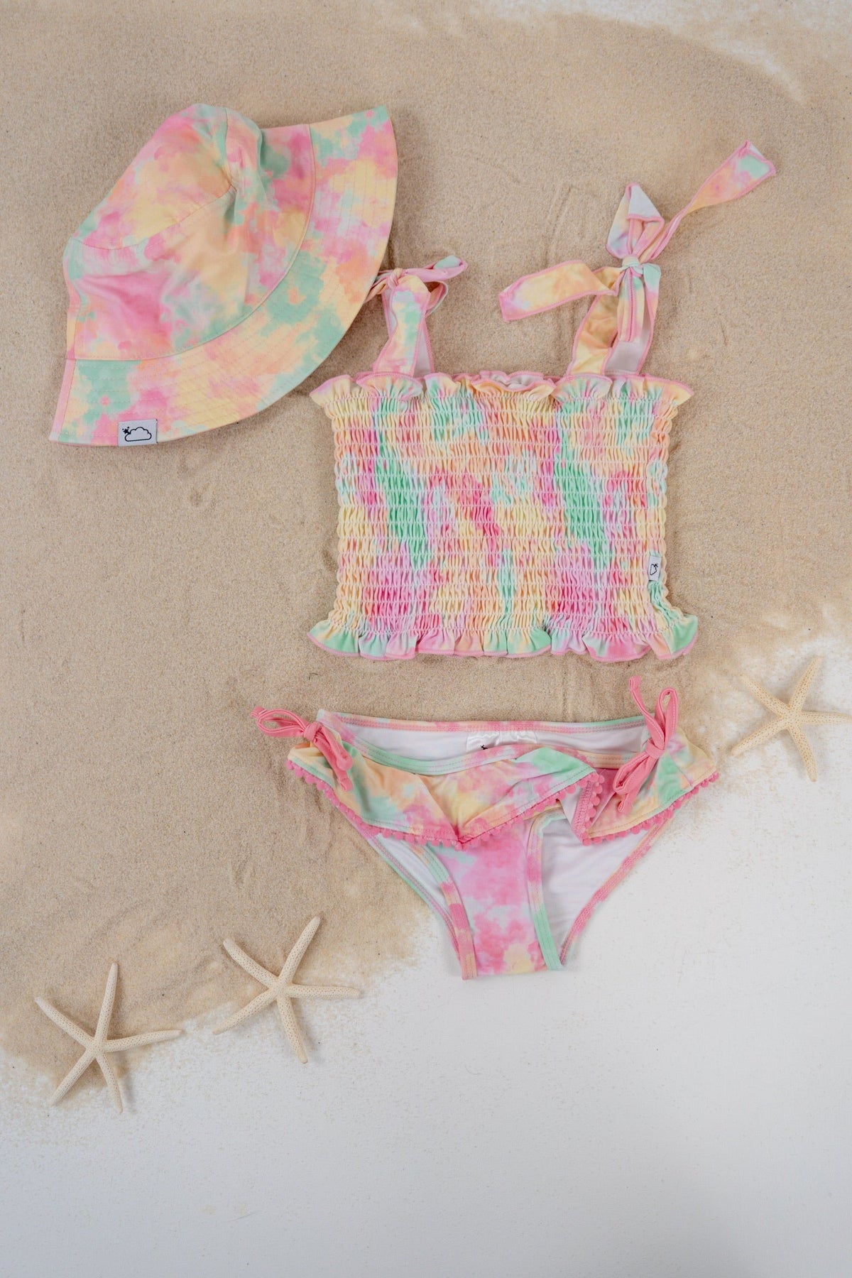 DREAM BIG LITTLE CO RAINBOW CLOUDS DREAM SMOCKED TANKINI TWO PIECE SWIM SUITEveretts Place