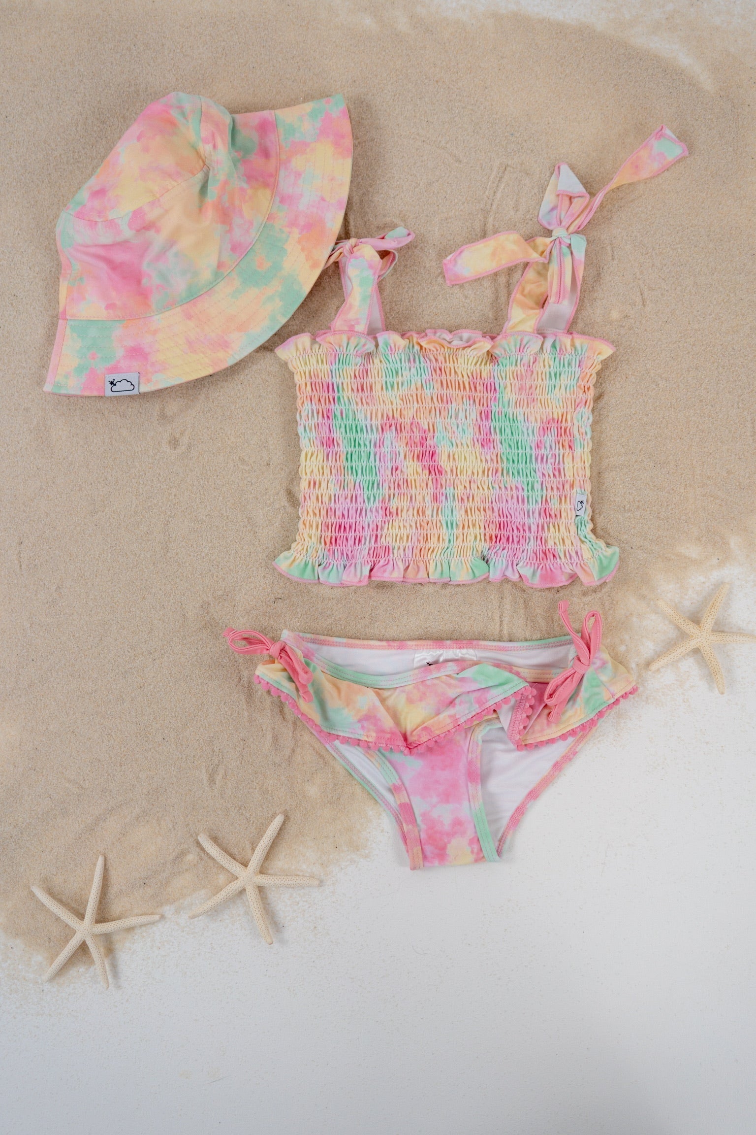 DREAM BIG LITTLE CO RAINBOW CLOUDS DREAM SMOCKED TANKINI TWO PIECE SWIM SUITEveretts Place