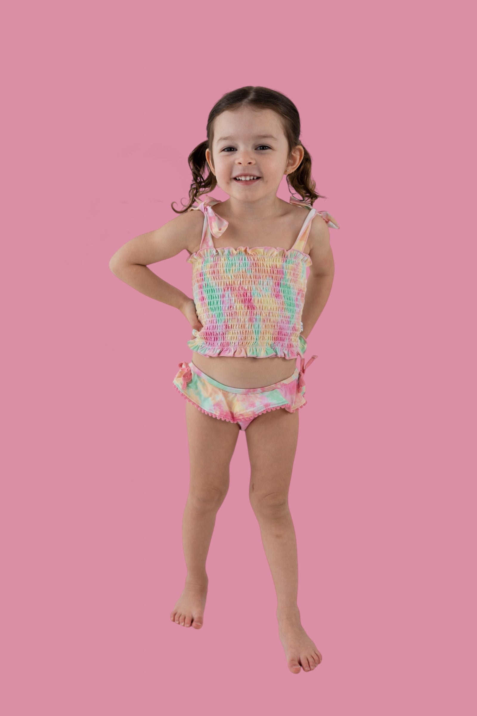 DREAM BIG LITTLE CO RAINBOW CLOUDS DREAM SMOCKED TANKINI TWO PIECE SWIM SUITEveretts Place