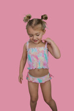DREAM BIG LITTLE CO RAINBOW CLOUDS DREAM SMOCKED TANKINI TWO PIECE SWIM SUITEveretts Place