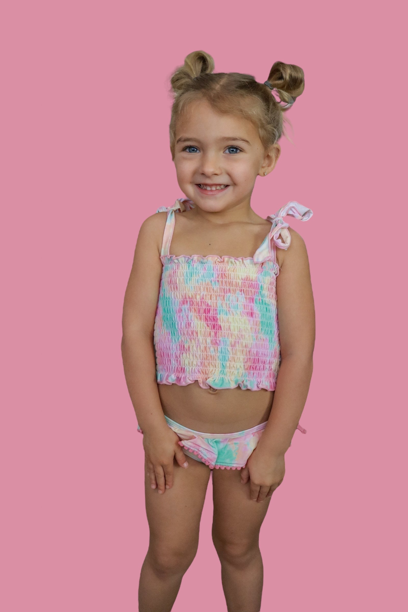 DREAM BIG LITTLE CO RAINBOW CLOUDS DREAM SMOCKED TANKINI TWO PIECE SWIM SUITEveretts Place