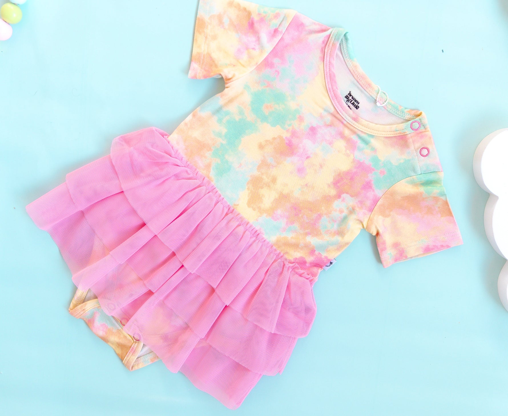DREAM BIG LITTLE CO RAINBOW CLOUDS DREAM TUTU BODYSUIT DRESSEveretts Place
