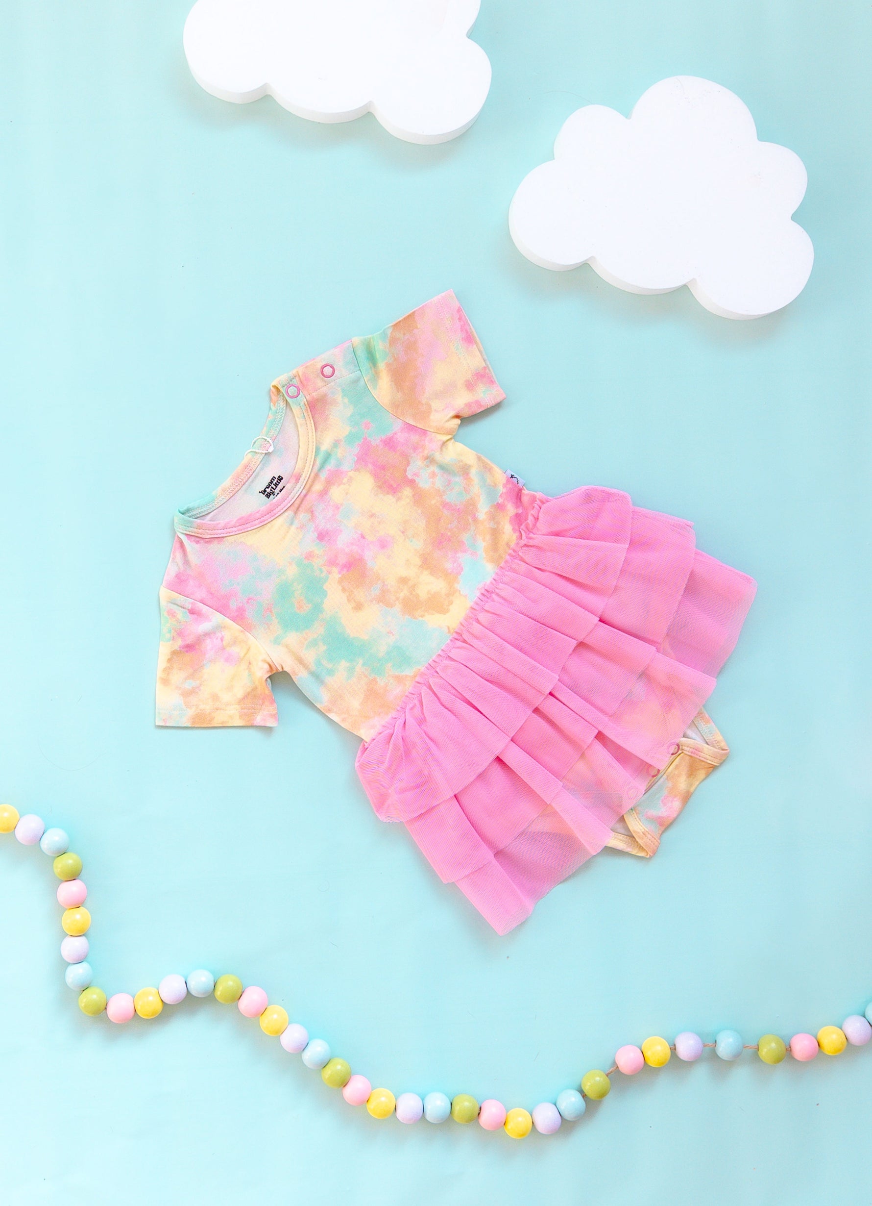 DREAM BIG LITTLE CO RAINBOW CLOUDS DREAM TUTU BODYSUIT DRESSEveretts Place