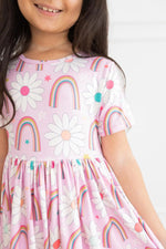 Mila & Rose ® Rainbow Daisies S/S Pocket Twirl Dress - 