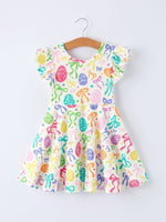Rylee Faith Designs Rainbow Egg Bow Girls Dress - 