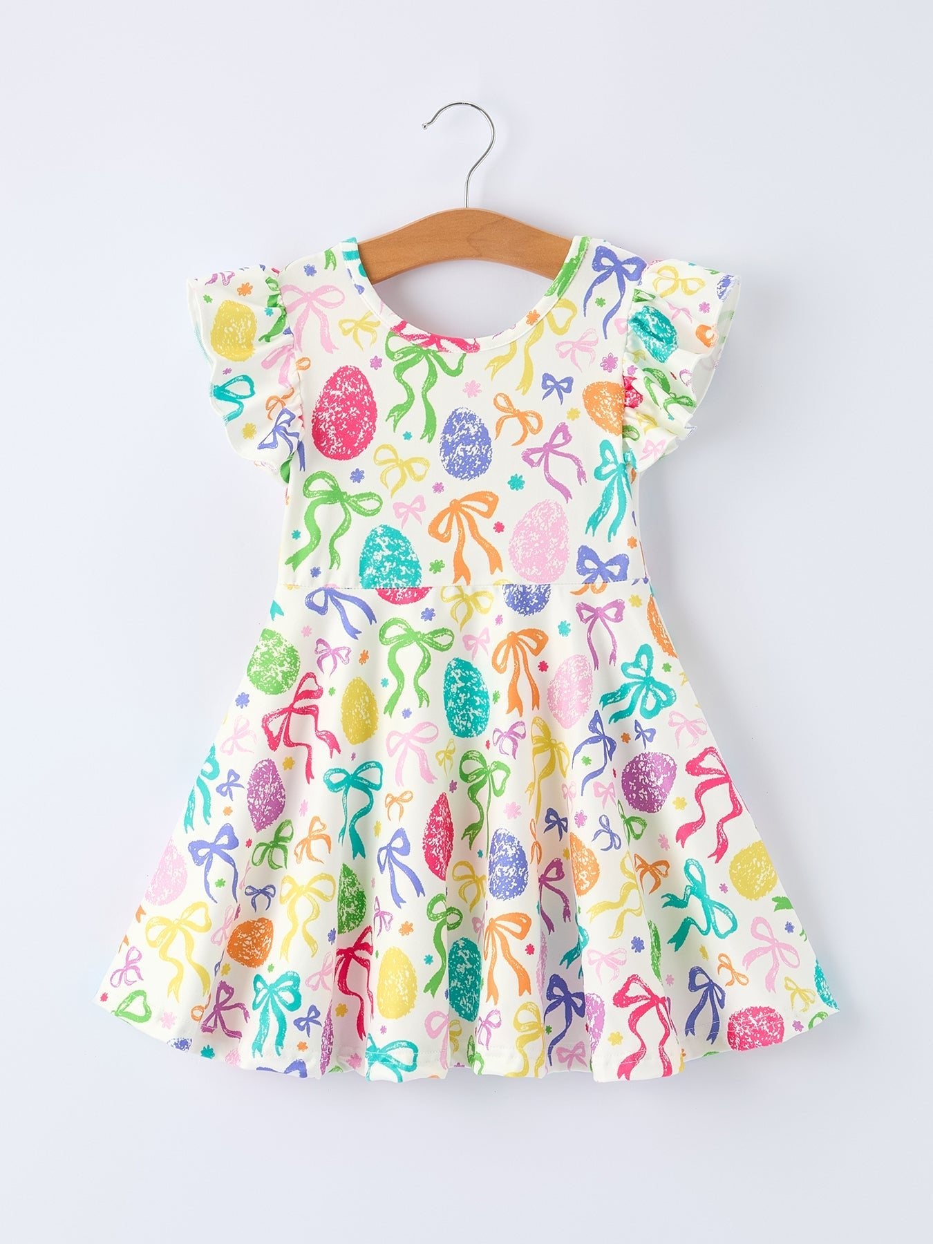 Rylee Faith Designs Rainbow Egg Bow Girls Dress - 