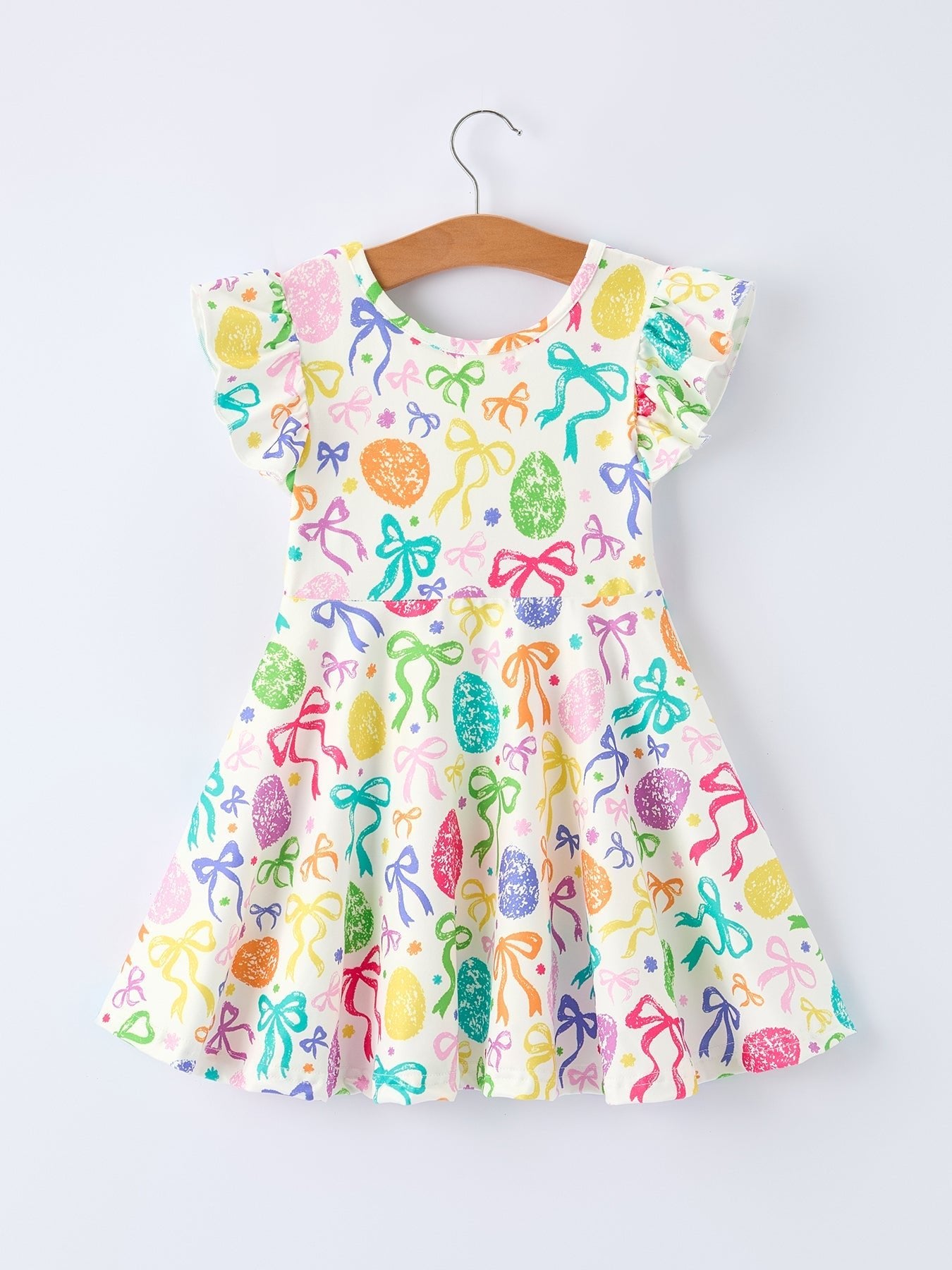 Rylee Faith Designs Rainbow Egg Bow Girls Dress - 
