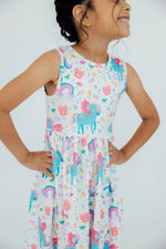 Rainbow Meadows Tank Twirl Dress - Pink, Baby & Toddler Clothing, Day Dress, Dress, One-piece garment | Everetts Place