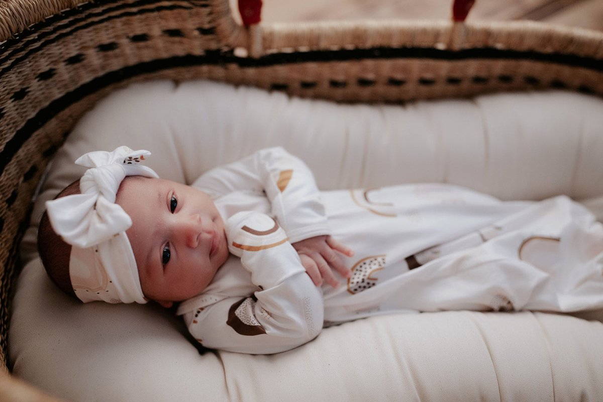 Three Little Tots Rainbow Newborn Knotted Baby Gown - 