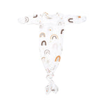 Three Little Tots Rainbow Newborn Knotted Baby Gown - 