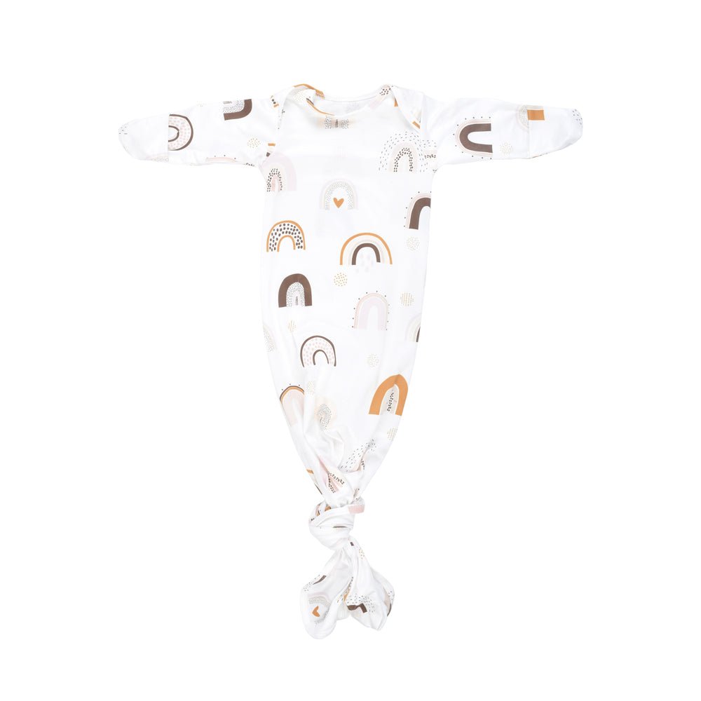 Three Little Tots Rainbow Newborn Knotted Baby Gown - 