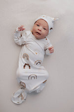 Three Little Tots Rainbow Newborn Knotted Baby Gown - 
