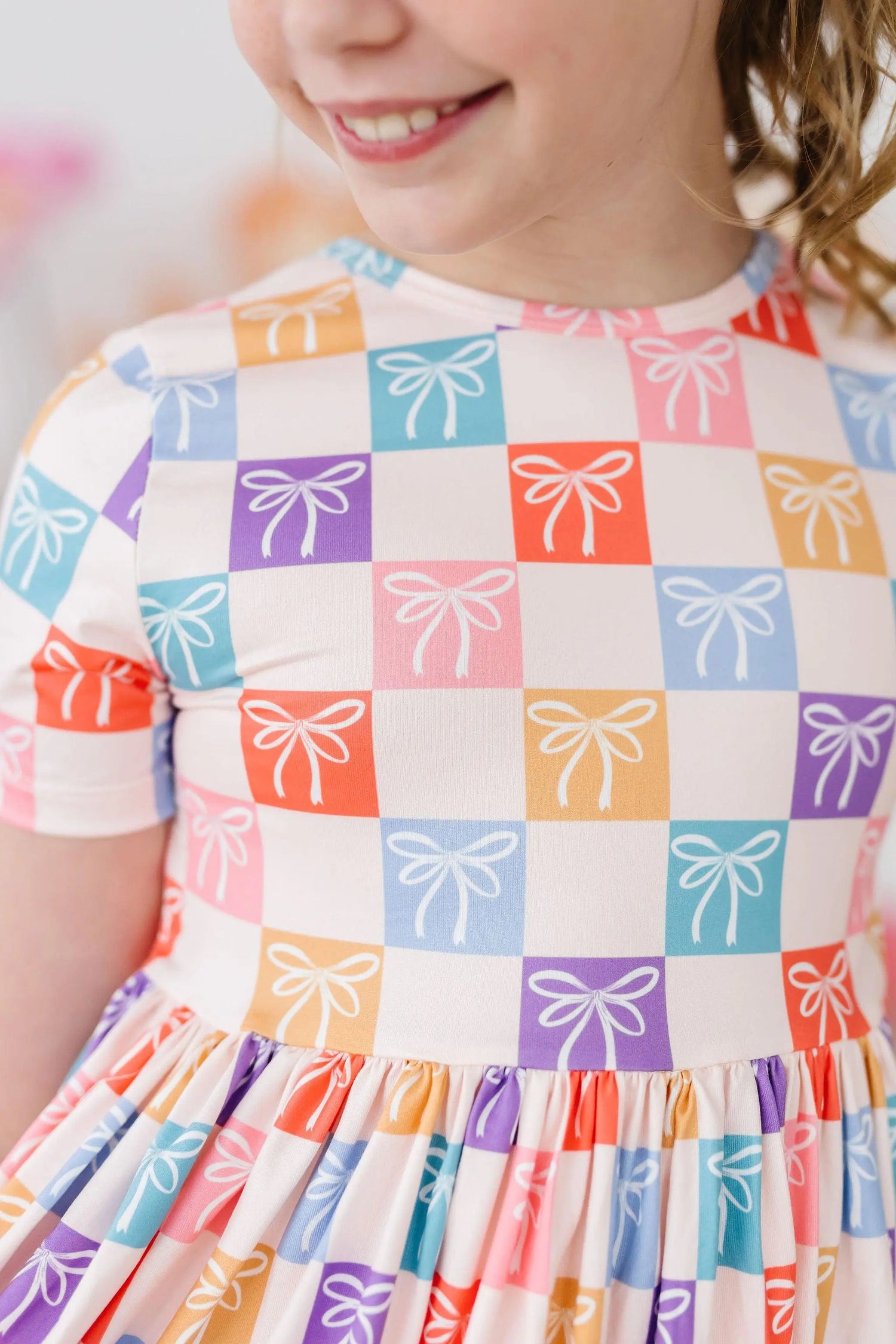 Mila & Rose ® Rainbow Ribbons S/S Pocket Twirl Dress - 