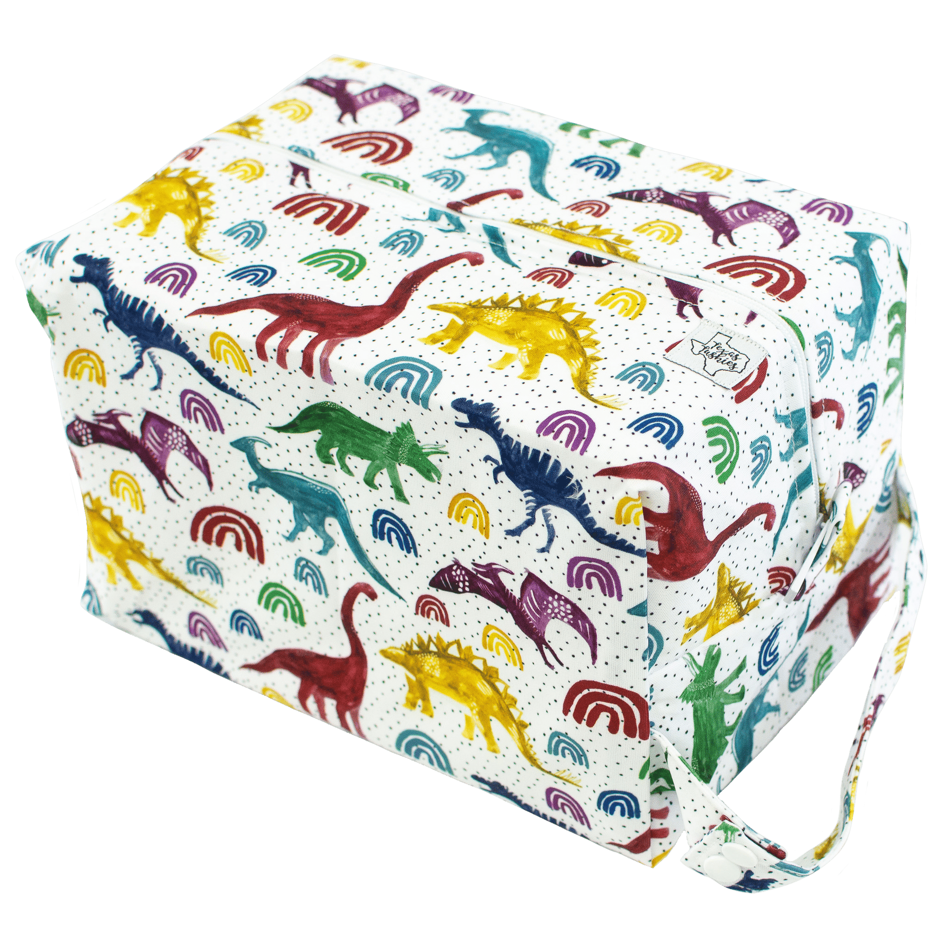 Rainbow Roar Diaper Pod with PUL Layers and Snap Handle for Easy Carry Texas Tushies