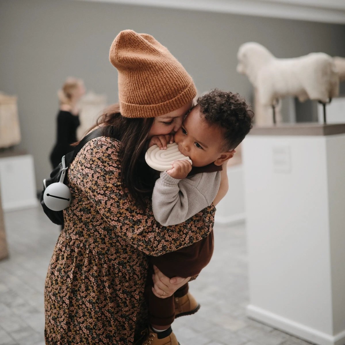 Mushie Rainbow Silicone Teether for Babies Non - Toxic Food - Grade Safe Gummy Toy - 