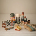 Mushie Rainbow Silicone Teether for Babies Non - Toxic Food - Grade Safe Gummy Toy - 