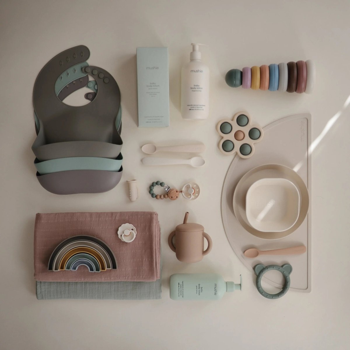 Mushie Rainbow Stacker Toy from Danish Hygge Collection for Learning and Play - Everetts Place Boutique - 