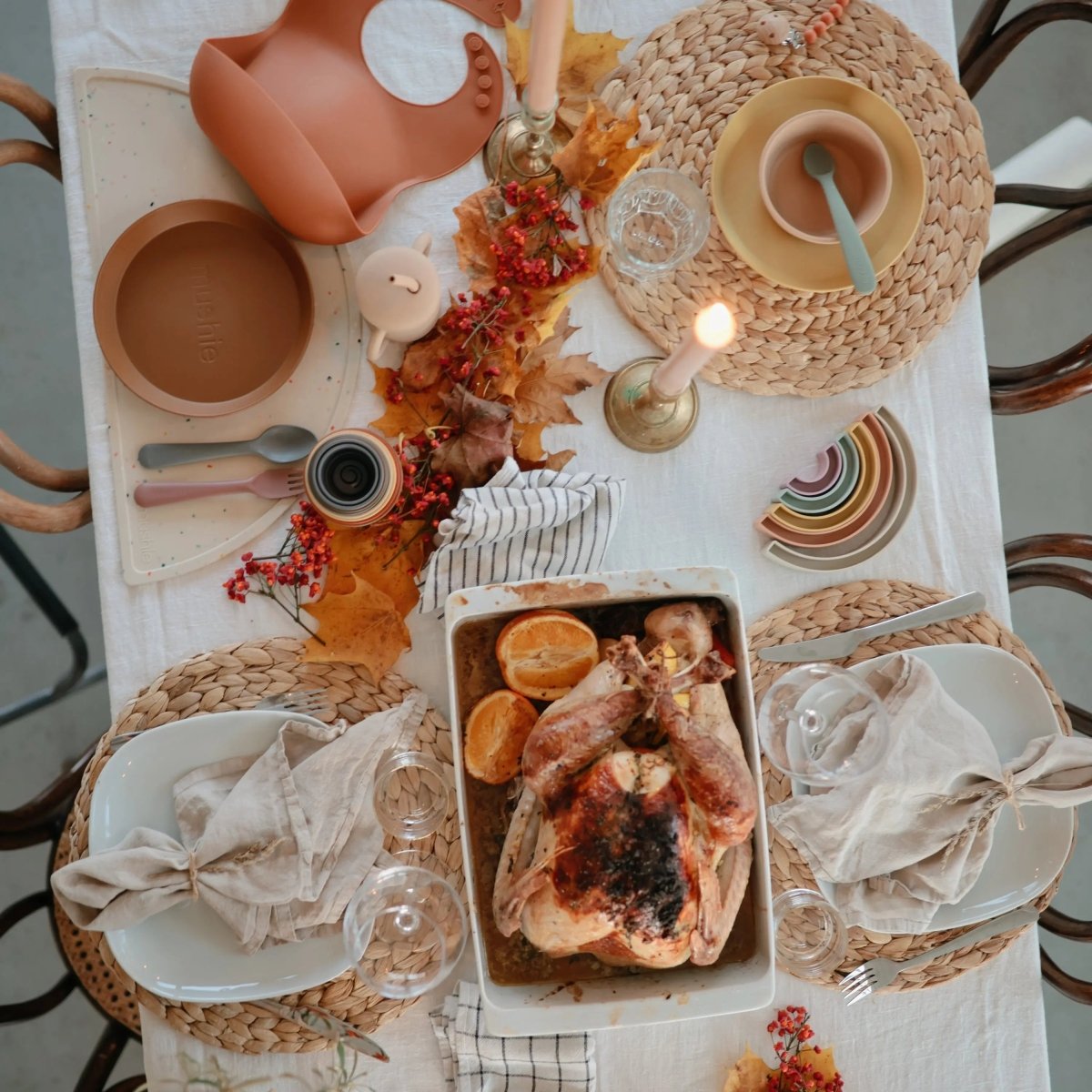 Mushie Rainbow Stacker Toy from Danish Hygge Collection for Learning and Play - Everetts Place Boutique - 