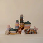 Mushie Rainbow Stacker Toy from Danish Hygge Collection for Learning and Play - Everetts Place Boutique - 