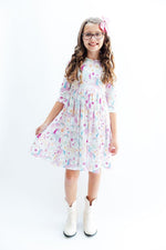 Mila & Rose ® Rainbow Vibes 3/4 Sleeve Pocket Twirl Dress - 