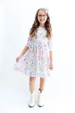 Mila & Rose ® Rainbow Vibes 3/4 Sleeve Pocket Twirl Dress - 