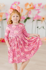 Mila & Rose ® Rainbow Wishes 3/4 Sleeve Pocket Twirl Dress - 