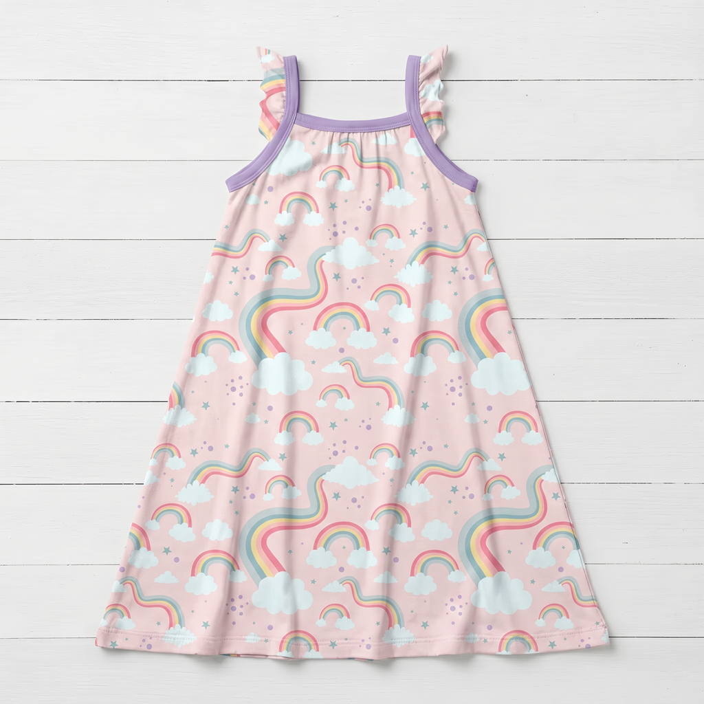 Rainbow Wishes Flutter Sleeve Dress by Bestaroo