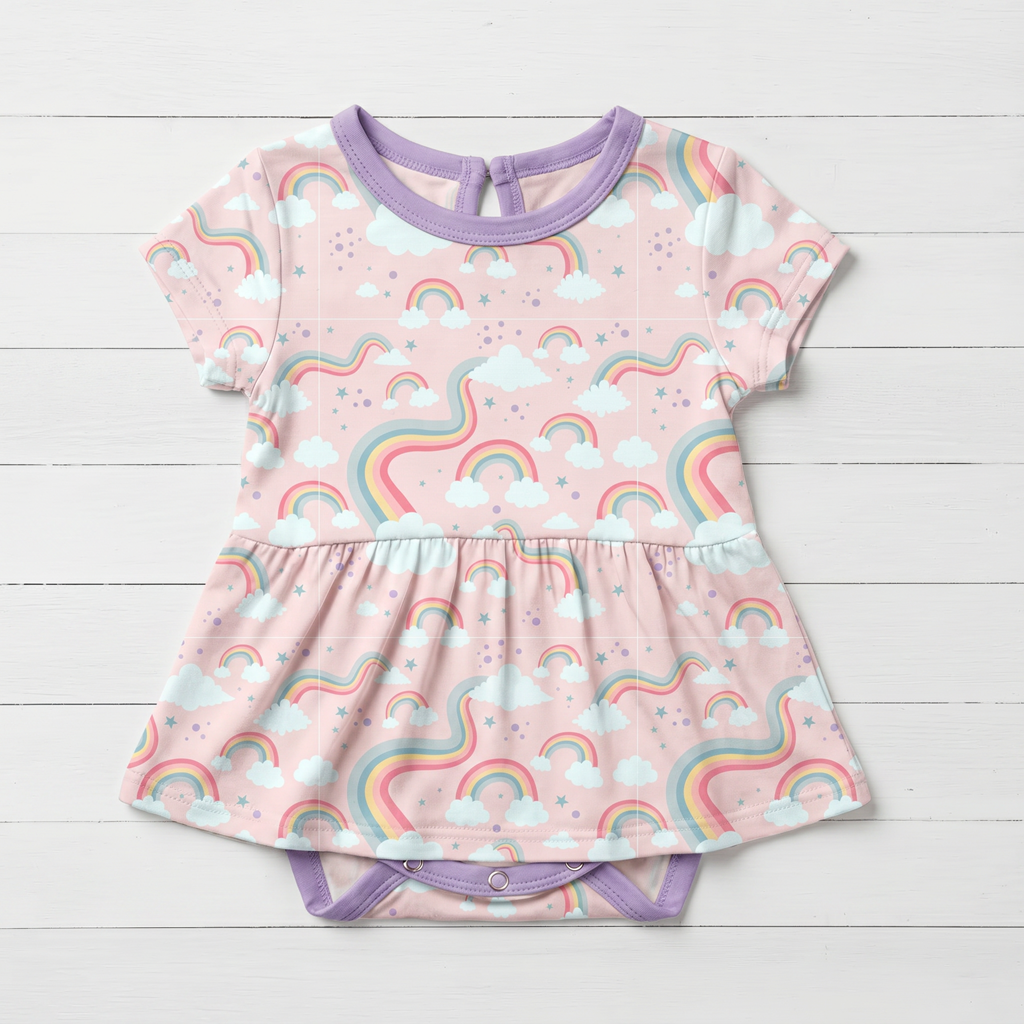 Rainbow Wishes S/S Bodysuit Dres by Bestaroo