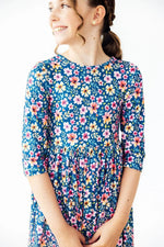 Mila & Rose ® Rainforest Blooms Three Quarter Sleeve Pocket Twirl Dress For Girls - 