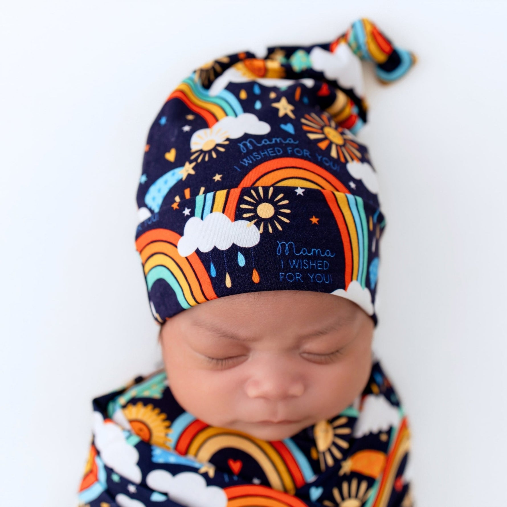 Raising Mama Raising Mama Bamboo Newborn Cap With Soft Knot For Babies