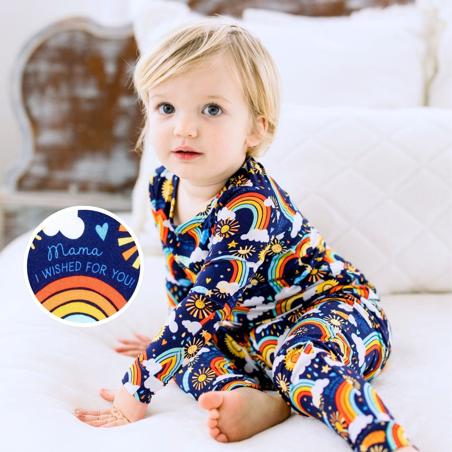 Raising Mama Raising Mama Pajama Set Butter Soft Print Here Comes the Sunshine for Parents