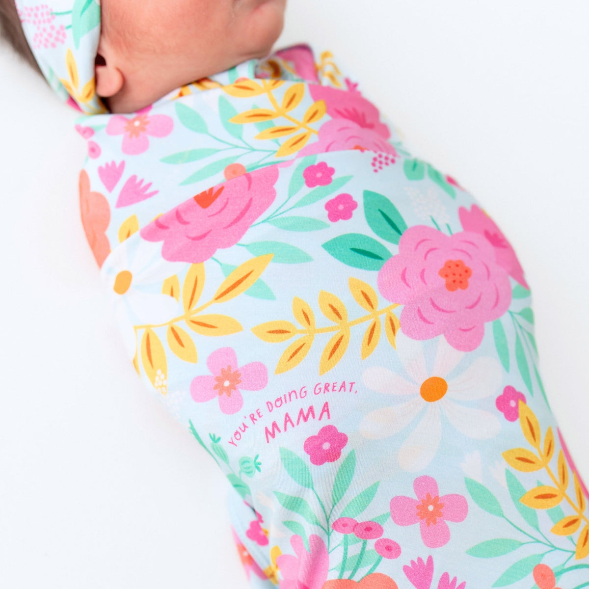 Raising Mama Raising Mama Swaddle Blanket Oversized 48x48 Bamboo Keepsake for Babies