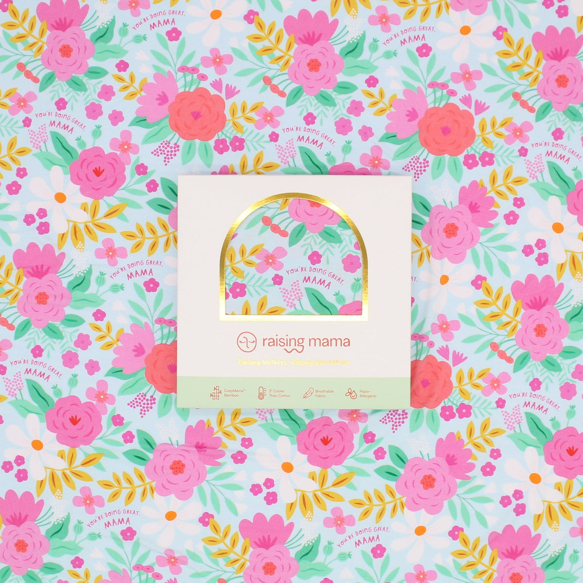 Raising Mama Raising Mama Swaddle Blanket Oversized 48x48 Bamboo Keepsake for Babies