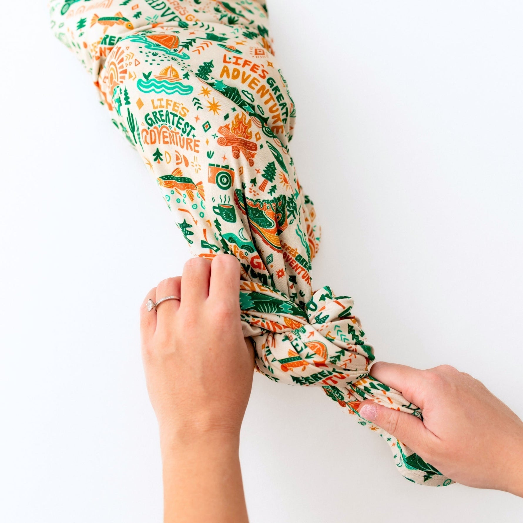 Raising Mama Raising Mama Swaddle Blanket Oversized 48x48 Bamboo Keepsake For Newborns