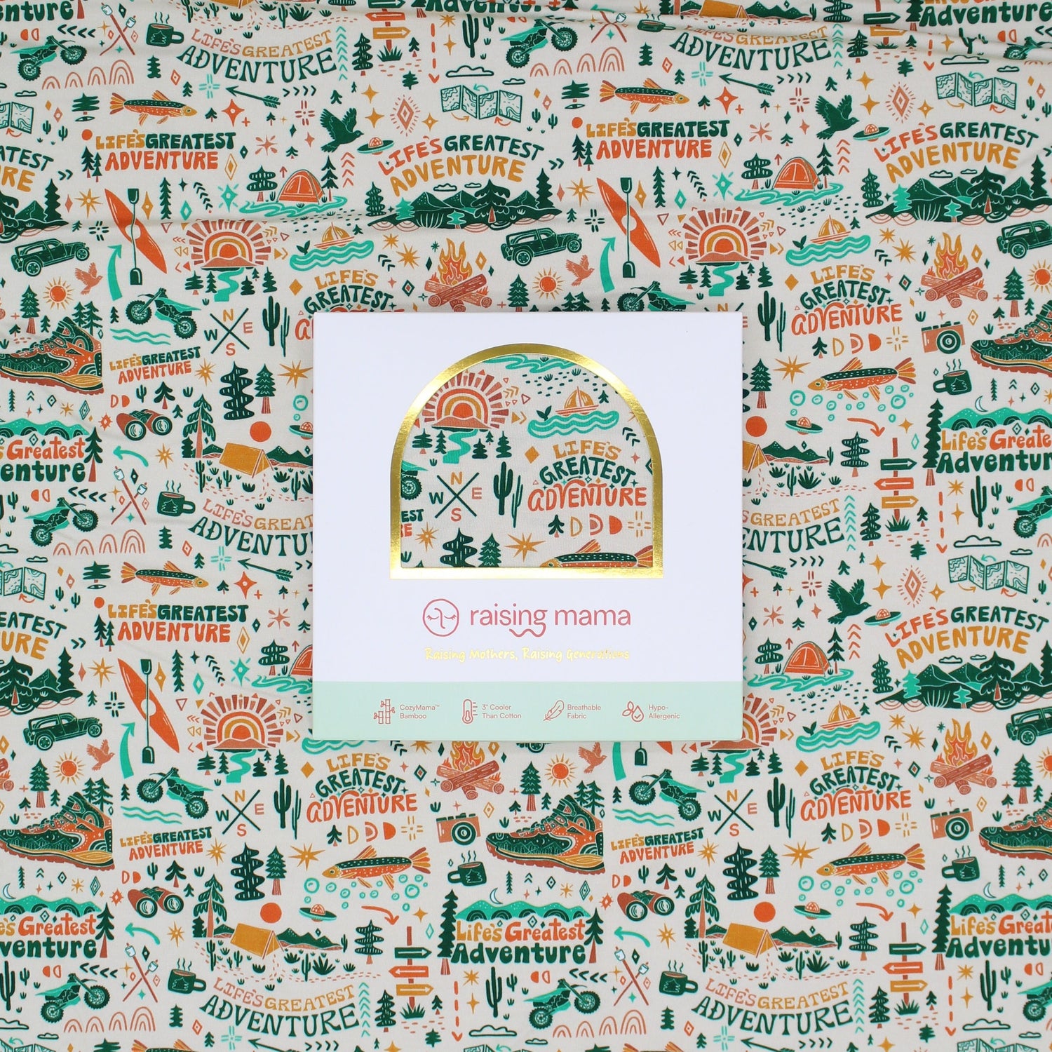 Raising Mama Raising Mama Swaddle Blanket Oversized 48x48 Bamboo Keepsake For Newborns
