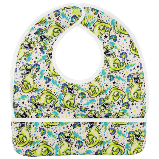 Raptor The Flip Bib With Pocket For Food And Drool Machine Washable Water Resistant Texas Tushies
